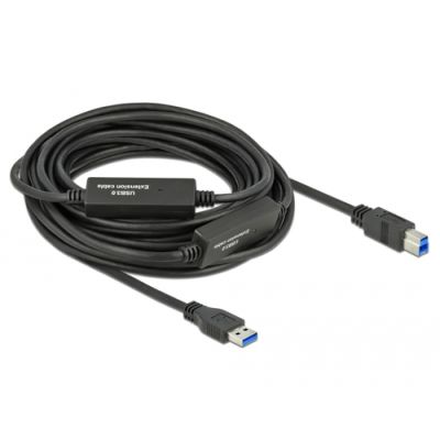 DeLOCK 85380 USB Kabel 10 m USB 3.2 Gen 1 (3.1 Gen 1) USB A USB B Schwarz