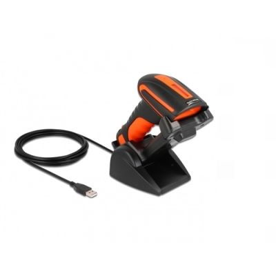 DeLOCK 90556 Barcodeleser Tragbares Barcodelesegerät 1D/2D CMOS Schwarz, Orange