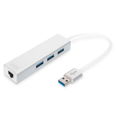 Digitus USB 3.0 3-Port Hub & Gigabit LAN-Adapter