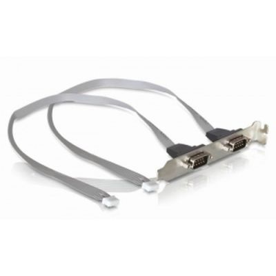 DeLOCK Slot bracket 2 x COM port (2 mm pitch) Serien-Kabel Silber DB-9