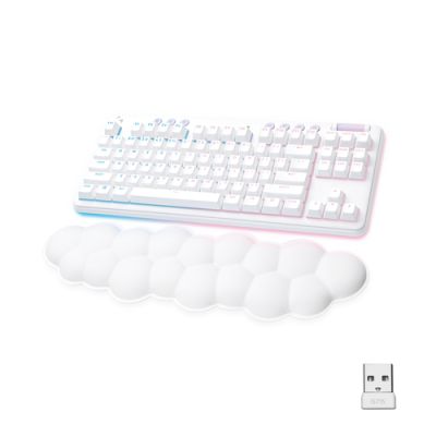 Logitech G G715 Tastatur RF Wireless + Bluetooth QWERTY Dänisch, Finnisch, Norwegisch, Schwedisch Weiß