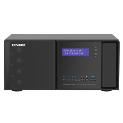 QNAP QGD-3014-16PT-8G Netzwerk-Switch Managed Gigabit Ethernet (10/100/1000) Power over Ethernet (PoE) Schwarz