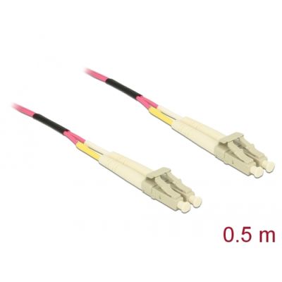 DeLOCK 86544 Glasfaserkabel 0,5 m LC OM4 Violett