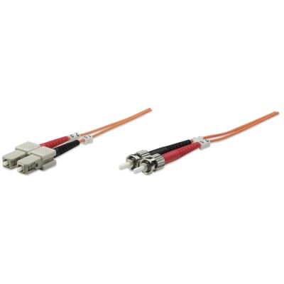 Intellinet Glasfaser LWL-Anschlusskabel, Duplex, Multimode, ST/SC, 62,5/125 µm, OM1, 2 m, orange