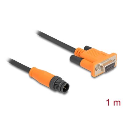 DeLOCK 66745 Videokabel-Adapter 1 m M12 plug 5 pin D-Sub 9 pin Schwarz, Orange