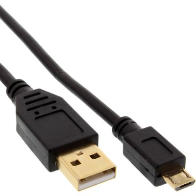 InLine Micro-USB 2.0 Kabel, USB-A ST an Micro-B ST, vergoldete Kontakte, 2m