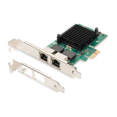 Digitus 2 Port Gigabit Ethernet Netzwerkkarte, RJ45, PCI Express, Intel Chipsatz