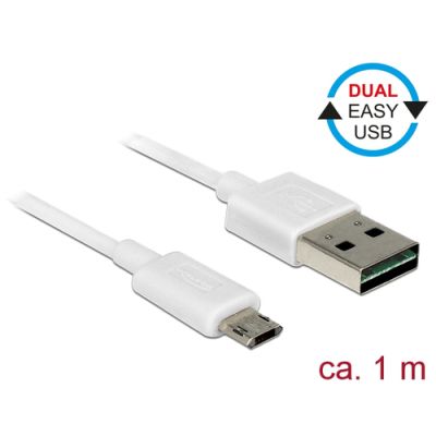 DeLOCK 84807 USB Kabel 1 m USB 2.0 USB A Micro-USB B Weiß