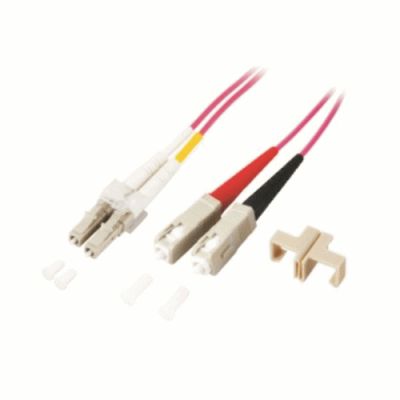 M-Cab LWL Duplex Jumper LC/SC 50/125µ, 1m, OM4, LSZH, violett