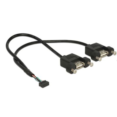 DeLOCK 84832 USB Kabel 0,25 m USB 2.0 2 x USB A Schwarz