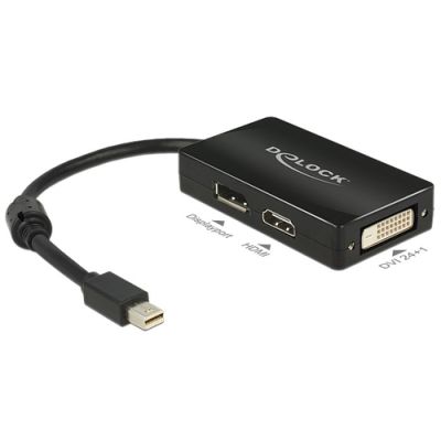 DeLOCK 0.16m DisplayPort/Displayport + HDMI + DVI 0,16 m Mini DisplayPort DisplayPort + DVI + HDMI Schwarz