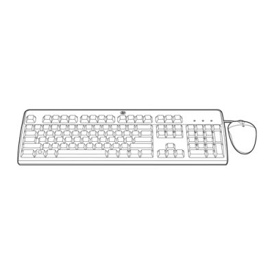 HPE 672097-223 Tastatur Maus enthalten USB QWERTZ Tschechisch Schwarz