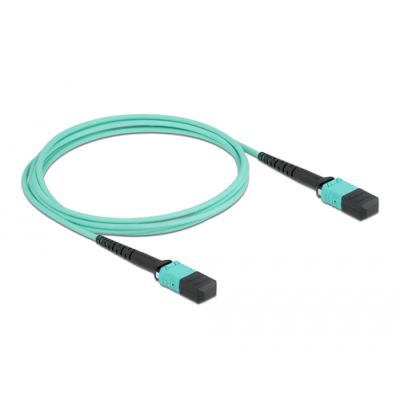 DeLOCK 86957 Glasfaserkabel 2 m MPO OM4 Aqua-Farbe