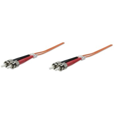 Intellinet Glasfaser LWL-Anschlusskabel, Duplex, Multimode, ST/ST, 50/125 µm, OM2, 2 m, orange