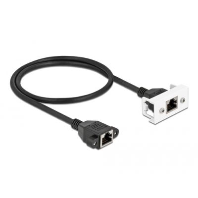 DeLOCK 87130 Netzwerkkabel Schwarz, Weiß 0,5 m Cat6a S/FTP (S-STP)