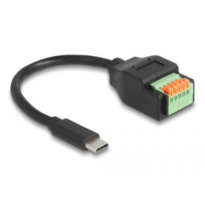 DeLOCK 66066 USB Kabel 0,15 m USB 2.0 USB C 5-pin terminal block Schwarz