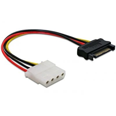 DeLOCK Power SATA/Molex Cable Schwarz, Rot 0,12 m
