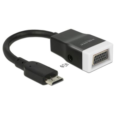 DeLOCK 65588 Videokabel-Adapter HDMI Type C (Mini) VGA (D-Sub) + 3.5mm Schwarz