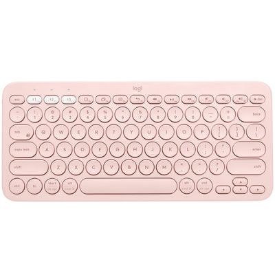Logitech K380 Multi-Device Tastatur Bluetooth QZERTY Englisch Pink