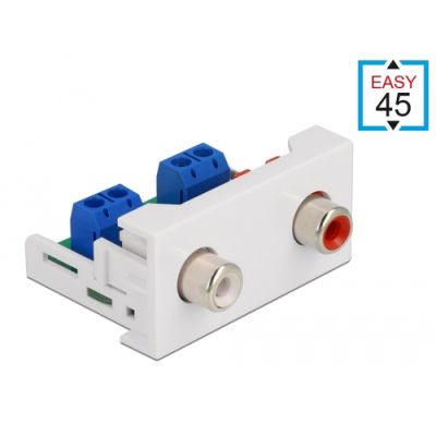 DeLOCK 81338 Drahtverbinder 2 x RCA Weiß