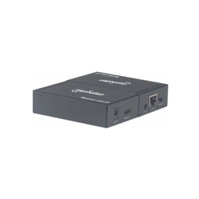 Manhattan 1080p HDMI over IP Extender Splitter Kit, Verlängert ein 1080p-Signal mit einem Netzwerk-Switch und einem einzelnen Netzwerkkabel auf bis zu 120 m, IR-Unterstützung, schwarz