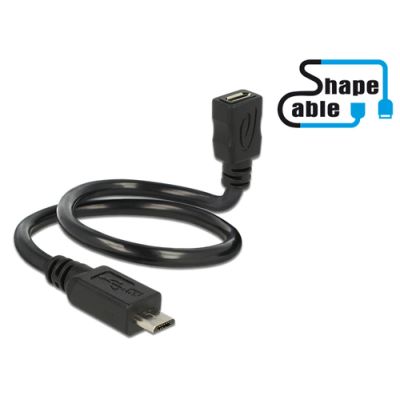 DeLOCK 0.35m, 2xUSB2.0 Micro-B USB Kabel 0,35 m USB 2.0 Micro-USB B Schwarz