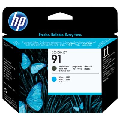 HP 91 Mattschwarz und Cyan Druckkopf