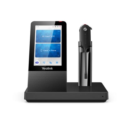 Yealink WH67 UC Kopfhörer Kabellos Ohrbügel, Kopfband, Nackenband Büro/Callcenter Bluetooth Ladestation Schwarz