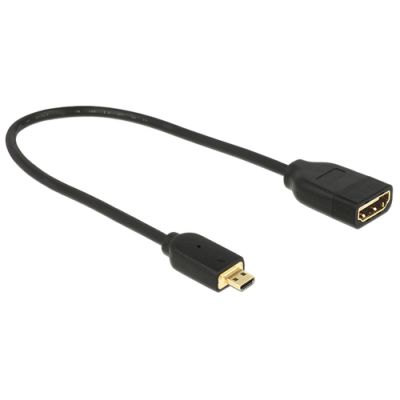 DeLOCK 0.2m, HDMI-A/HDMI Micro-D HDMI-Kabel 0,2 m HDMI Typ D (Mikrofon) HDMI Typ A (Standard) Schwarz