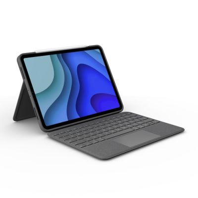 Logitech Folio Touch Grau Smart Connector AZERTY Französisch