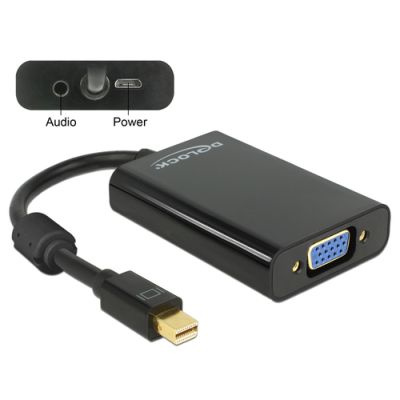 DeLOCK 65598 Videokabel-Adapter 0,08 m Mini DisplayPort VGA (D-Sub) + 3.5mm Schwarz