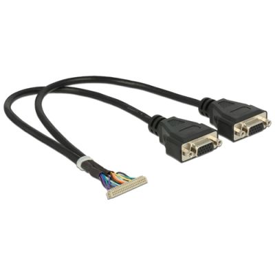 DeLOCK 84710 Videokabel-Adapter 0,34 m 2 x VGA (D-Sub) Schwarz