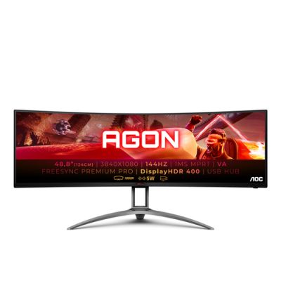 AOC AG493QCX LED display 124 cm (48.8") 3840 x 1080 Pixel Double Full HD Schwarz