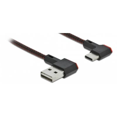 DeLOCK EASY-USB 2.0 Kabel Typ-A Stecker zu USB Type-C™ Stecker gewinkelt links / rechts 0,5 m schwarz