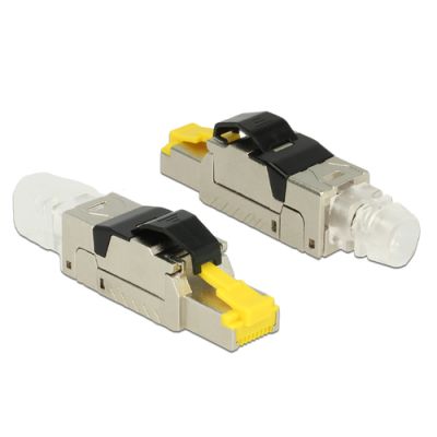 DeLOCK 86285 Drahtverbinder RJ45 Schwarz, Silber, Transparent, Gelb