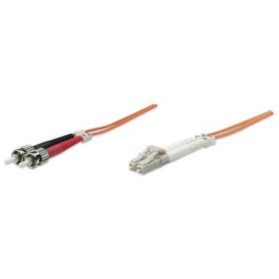 Intellinet Glasfaser LWL-Anschlusskabel, Duplex, Multimode, LC/ST, 50/125 µm, OM2, 5 m, orange