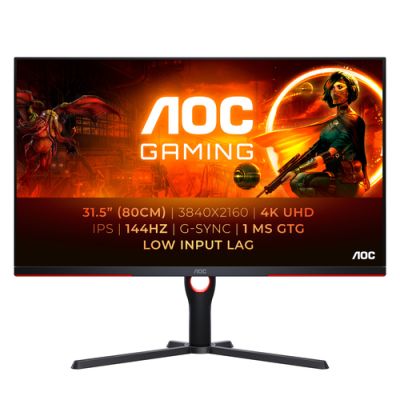 AOC G3 U32G3X/BK LED display 80 cm (31.5") 3840 x 2160 Pixel 4K Ultra HD Schwarz, Rot