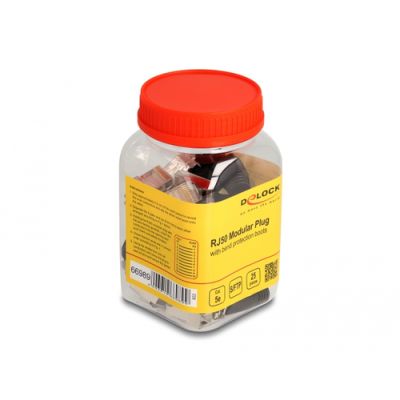 DeLOCK 66989 Drahtverbinder RJ50 Schwarz, Silber
