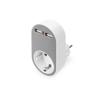 Digitus Universal Steckdosenadapter mit 2 x USB-A