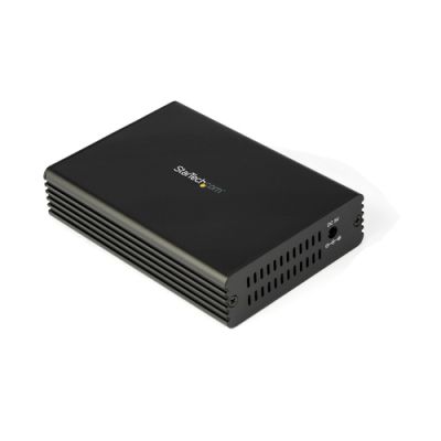 StarTech.com 10 Gb LWL/Glasfaser Medienkonverter für 10 Gbit/s-Netzwerk NBASE-T SFP auf RJ45 Multigigabit-Singlemode-/Multimode Glasfaser zu Kupfer Netzwerk Ethernet zu Glasfaserbrücke