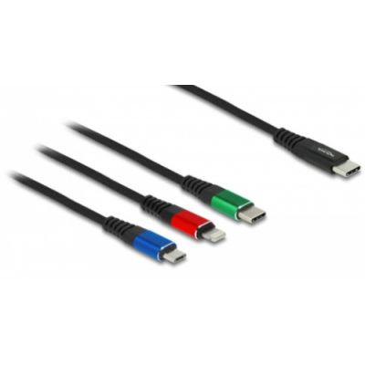 DeLOCK USB Ladekabel 3 in 1 USB Type-C™ zu Lightning™ / Micro USB / USB Type-C™ 30 cm