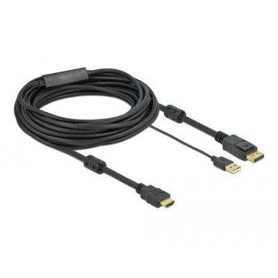 DeLOCK 85967 Videokabel-Adapter 7 m HDMI Typ A (Standard) DisplayPort + USB Type-A Schwarz