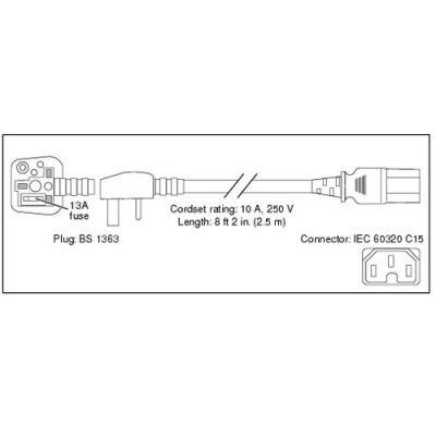 Cisco 7500 SERIES AC POWERCORD UK 2,5 m