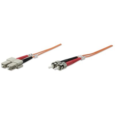 Intellinet Glasfaser LWL-Anschlusskabel, Duplex, Multimode, ST/SC, 50/125 µm, OM2, 2 m, orange