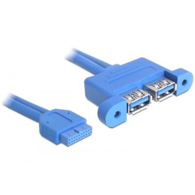 DeLOCK 82941 USB Kabel 0,45 m USB 3.2 Gen 1 (3.1 Gen 1) 2 x USB A Blau