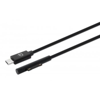 Manhattan Surface Connect auf USB-C Ladekabel, Surface Connect-Stecker auf USB-C-Stecker, 15 V/3 A, 1,8 m, schwarz