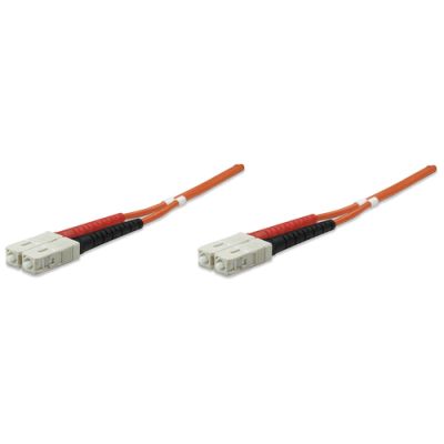 Intellinet Glasfaser LWL-Anschlusskabel, Duplex, Multimode, SC/SC, 50/125 µm, OM2, 1 m, orange