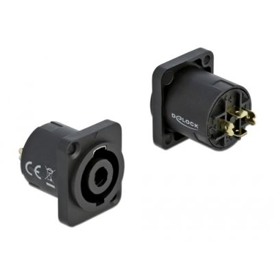 DeLOCK 86520 Drahtverbinder Twist jack/4 x solder connection Schwarz