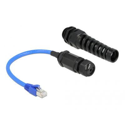 DeLOCK 66809 Netzwerkkabel Schwarz, Blau 0,25 m Cat6 SF/UTP (S-FTP)