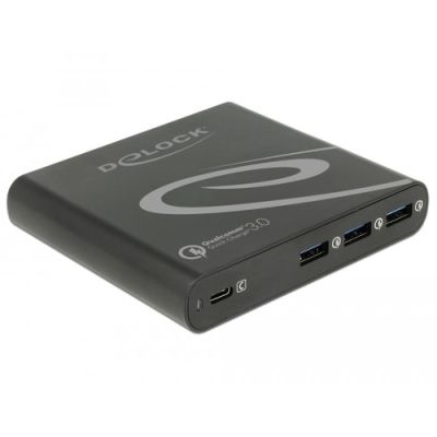 DeLOCK 41431 Ladegerät für Mobilgeräte Netbook Schwarz AC Schnellladung Drinnen